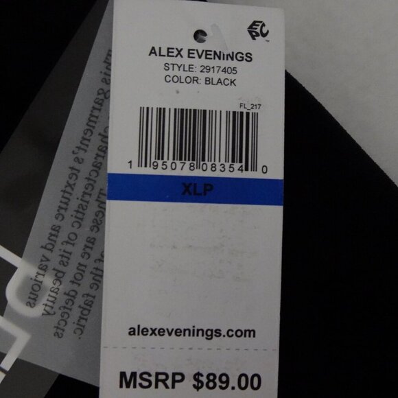 Alex Evenings Velvet Pants Women's Petite Size XLP Black Evening Cocktail - Picture 7 of 8